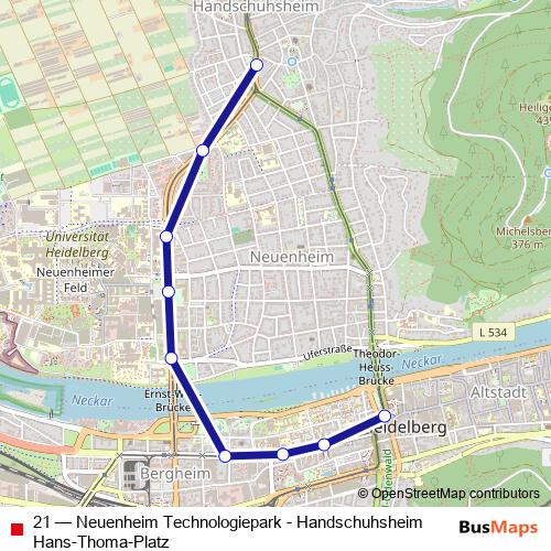 21 tram Line Map