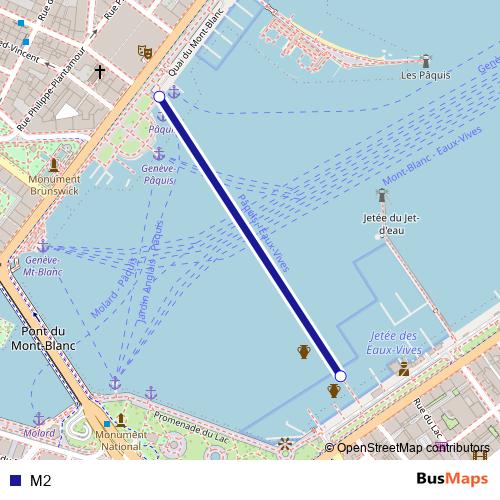 M2 ferry Line Map