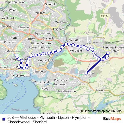 20B bus Line Map
