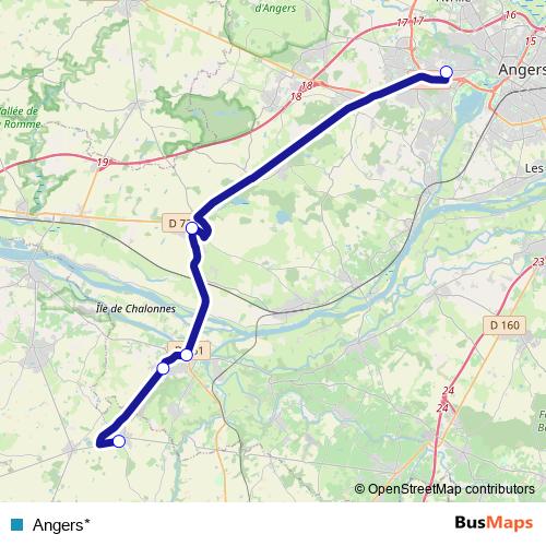 Angers* bus Line Map