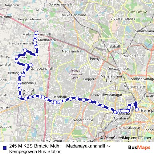 245-M KBS-Bmtctc-Mdh bus Line Map