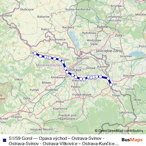 S1/S9 Gorol rail Line Map