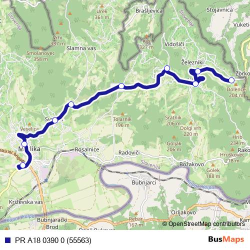 PR A18 0390 0 (55563) bus Line Map