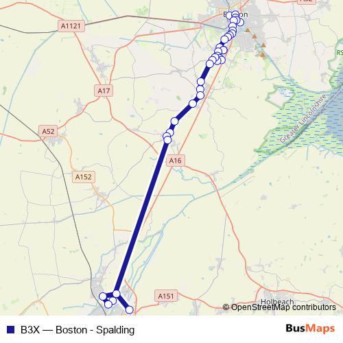 B3X bus Line Map