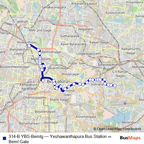 314-B YBS-Bemlg bus Line Map