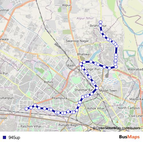 945up bus Line Map