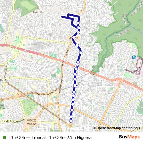 T15-C05 bus Line Map