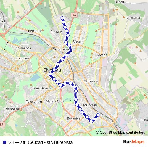 28 trolleybus Line Map