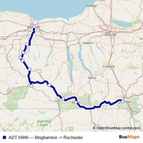 ADT N948 bus Line Map