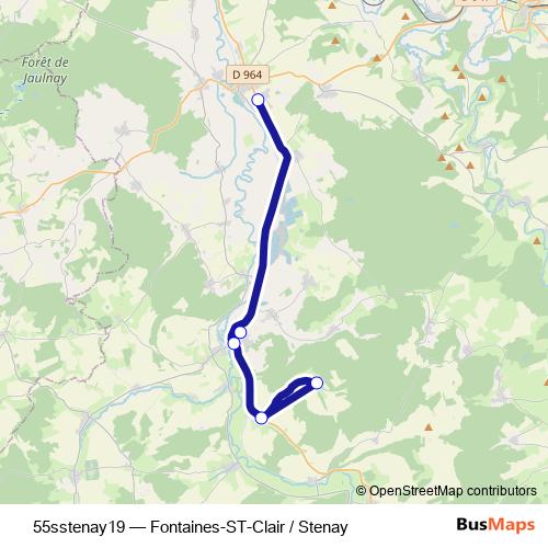 55sstenay19 bus Line Map