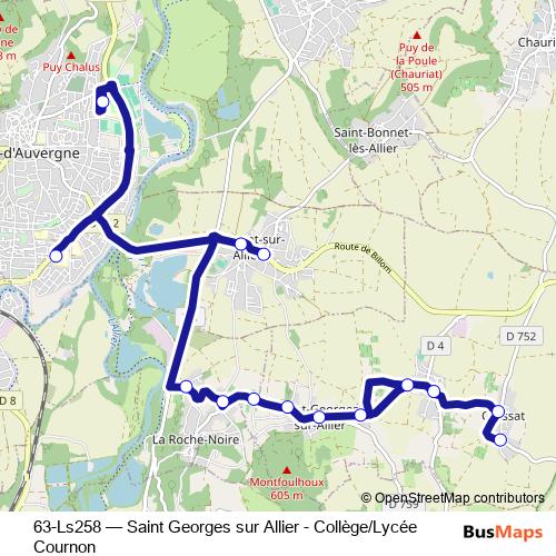 63-Ls258 bus Line Map
