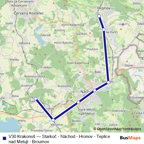 V30 Krakonoš rail Line Map