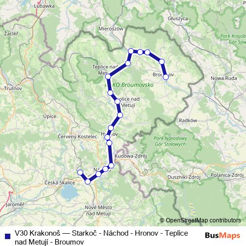 V30 Krakonoš rail Line Map