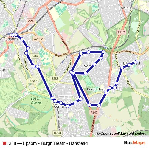 318 bus Line Map