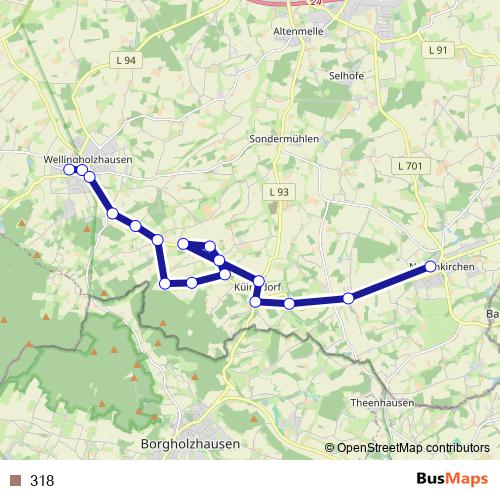 318 bus Line Map