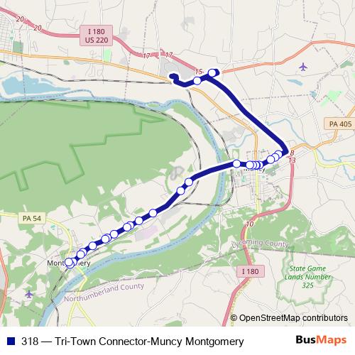 318 bus Line Map