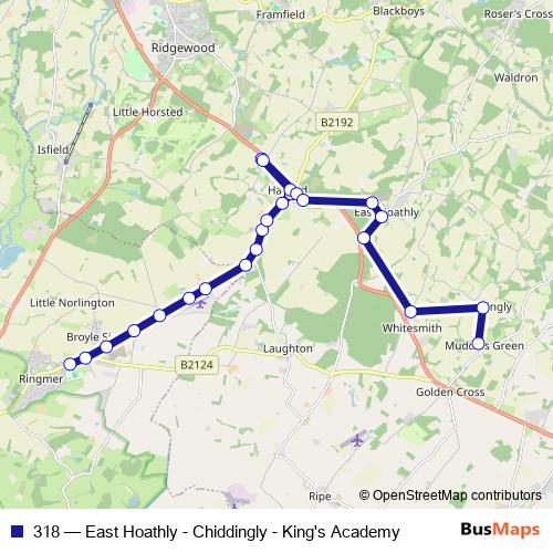 318 bus Line Map
