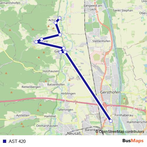 AST 420 bus Line Map