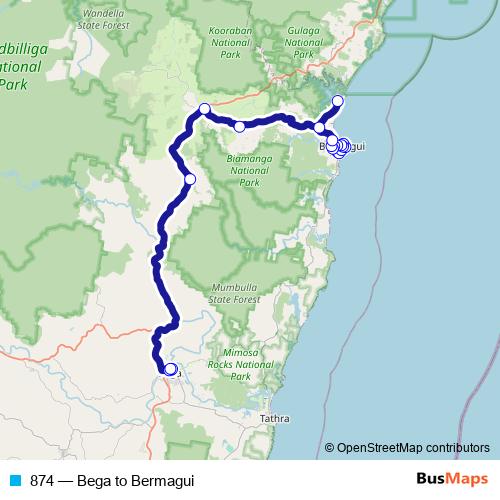 874 bus Line Map