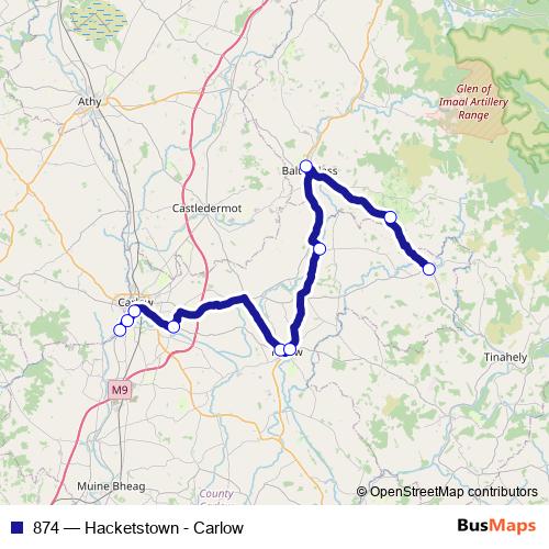 874 bus Line Map