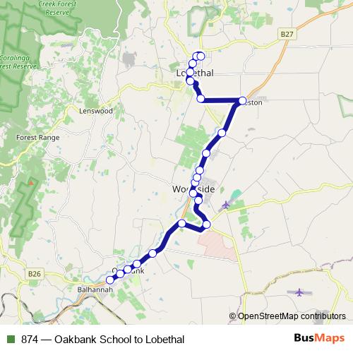 874 bus Line Map