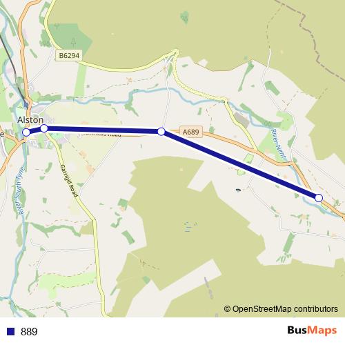 889 bus Line Map