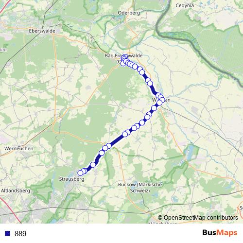 889 bus Line Map