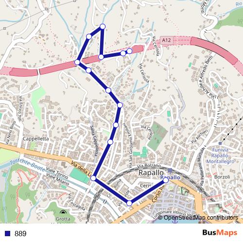 889 bus Line Map