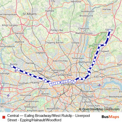 Central metro Line Map