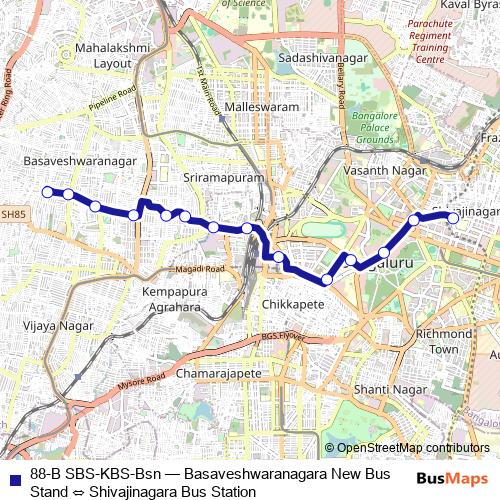 88-B SBS-KBS-Bsn bus Line Map