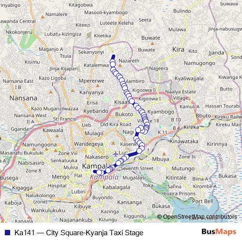 Ka141 bus Line Map