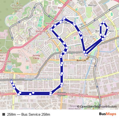 258m bus Line Map