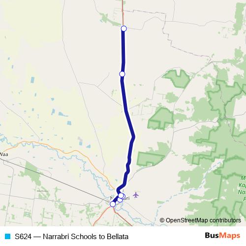S624 bus Line Map