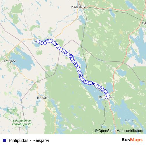 Pihtipudas - Reisjärvi bus Line Map