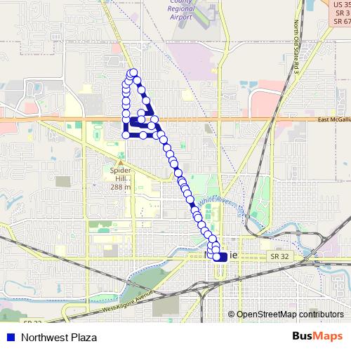 Northwest Plaza bus Line Map