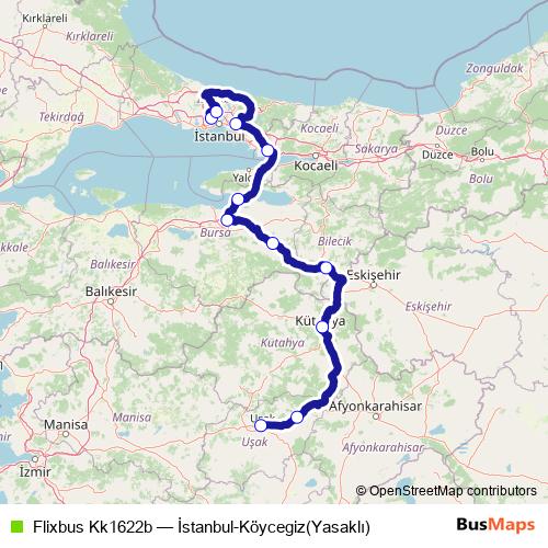 Flixbus Kk1622b bus Line Map