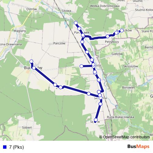 7 (Pks) bus Line Map