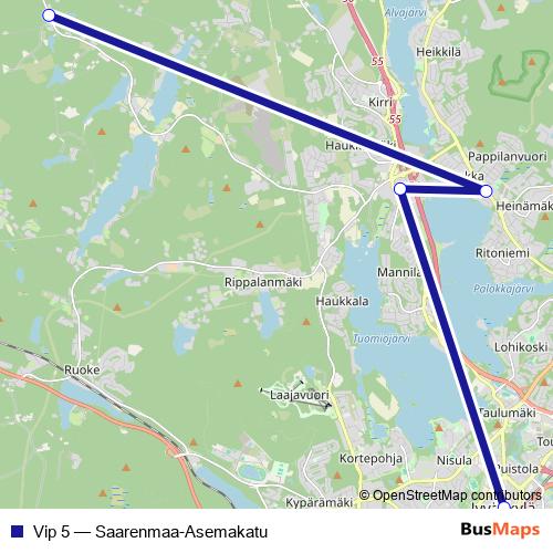 Vip 5 bus Line Map