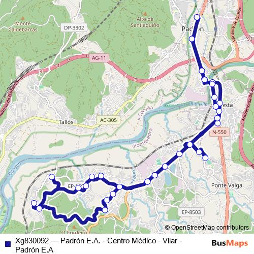 Xg830092 bus Line Map
