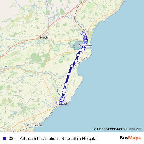 33 bus Line Map