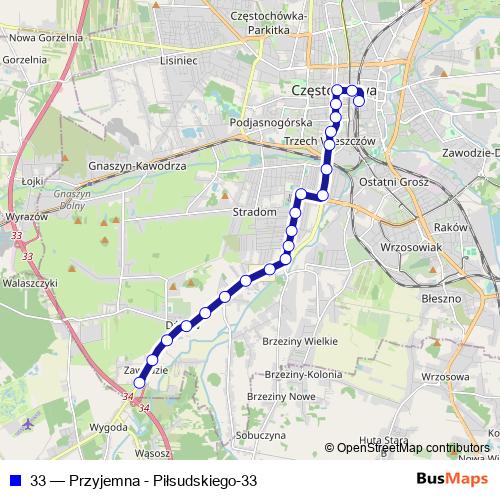 33 bus Line Map