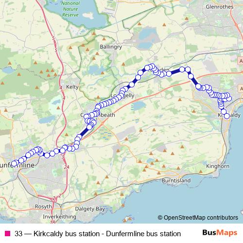 33 bus Line Map