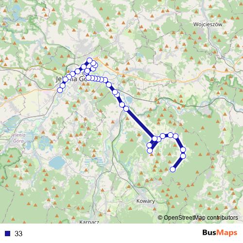 33 bus Line Map