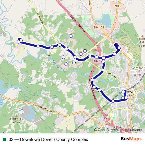 33 bus Line Map