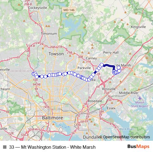 33 bus Line Map