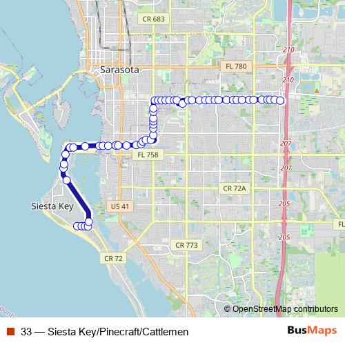 33 bus Line Map