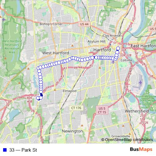 33 bus Line Map