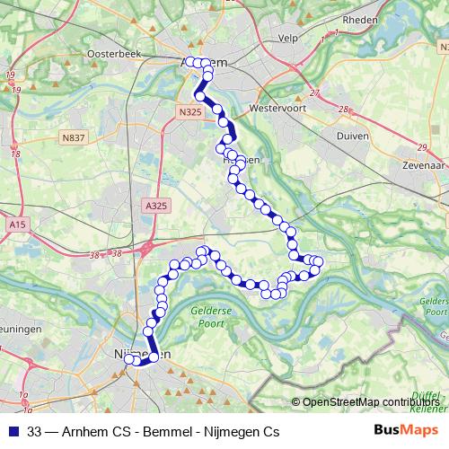 33 bus Line Map