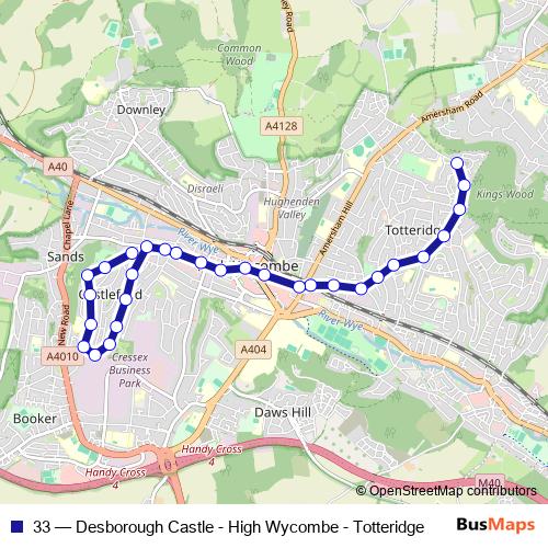 33 bus Line Map