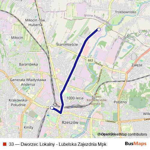 33 bus Line Map